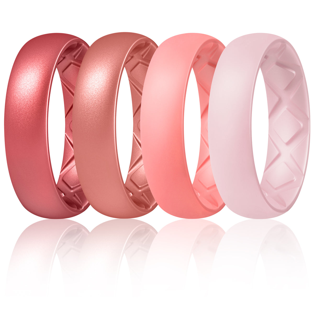 Egnaro Inner Arc Ergonomic Breathable Design, Silicone Rings for Women with  Half Sizes, Women's Silicone Wedding Band, 6mm Wide - 2mm Thick